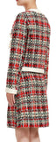 Bow-Embellished Tweed Jacket and Skirt Set