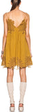 Yellow Embroidered Camisole Dress