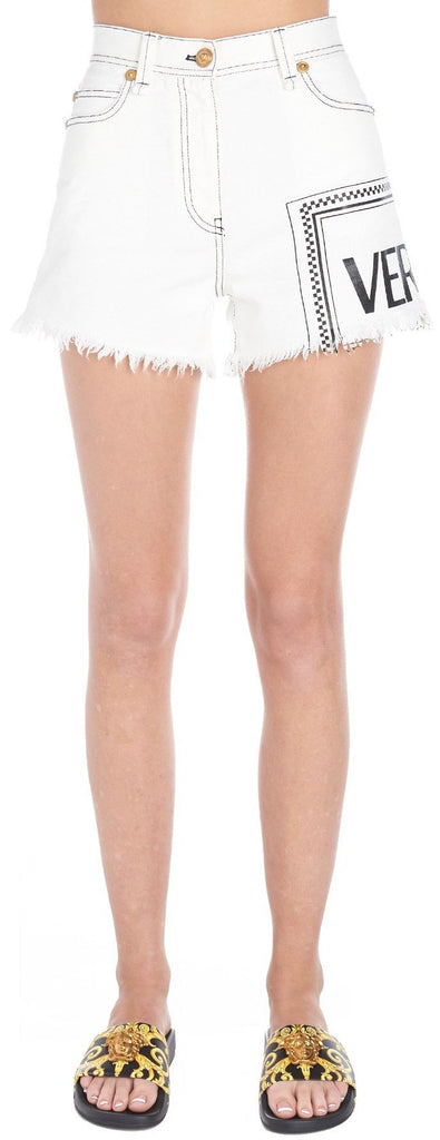 Logo Denim Shorts