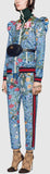'Flora Knight' Print Embroidered Jacket & Pant Set