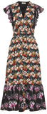 Dragonfly Printed Crepe Midi Dress