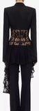 Black Asymmetrical Lace Detailed Blazer