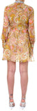 Floral-Print Crystal-Collar Georgette Mini Dress | DESIGNER INSPIRED FASHIONS