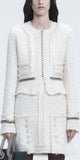 Deconstructed Tweed Jacket, White/Cream