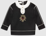 Embroidered Bonded Cotton Jersey Sweatshirt - DESIGNER INSPIRED FASHIONS