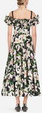 Long Lily Print Poplin Dress