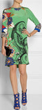 Paisley Print Green Shift Dress