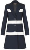 Color-Block Stripe Coat - DESIGNER INSPIRED FASHIONS
