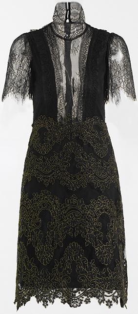 Black Lace Mesh Mini Dress