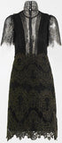 Black Lace Mesh Mini Dress