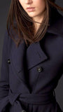 Double-Breasted Wool Trench Coat in Blue - DESIGNER INSPIRED FASHIONS