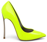 Leather Blade Pumps in Neon Yellow or Black - DESIGNER INSPIRED FASHIONS