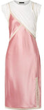 Layered Lace-Trimmed Satin and Jersey Dress