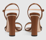 Leather Double G Sandals - Black, Burgundy, White, Brown