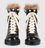 Leather Ankle Boot with Wool