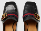GG Leather Mid-Heel Loafer - DESIGNER INSPIRED FASHIONS