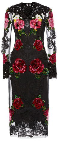 Long Sleeve Floral Lace Dress