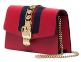 Sylvie Leather Mini Chain Bag - Black, White, Red