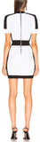 Contrast Trim Lurex Short Sleeve Mini Dress