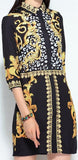 Baroque Signature Print Shirt Dress