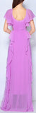 Ruffle Chiffon Dress with Lace Detail
