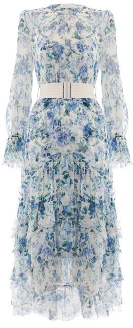 'Moncur' Chevron Frill Dress