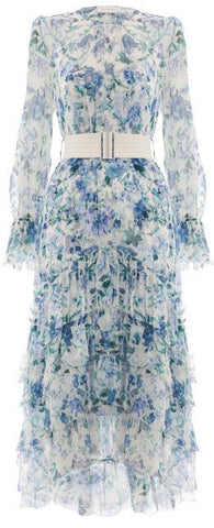 'Moncur' Chevron Frill Dress