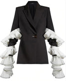 Ruffle-Sleeve Blazer Jacket