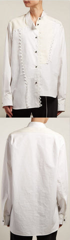 Lace-Trimmed Asymmetric Shirt