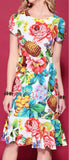 Floral and Pineapple Print Dress