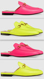 Princetown Leather Slippers - Fluorescent Pink or Fluorescent Yellow