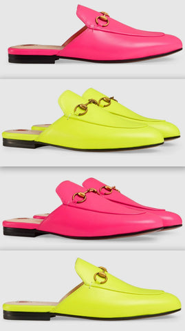 Princetown Leather Slippers - Fluorescent Pink or Fluorescent Yellow
