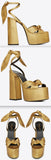 Paige Sandals in Metallic Leather