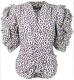 Floral Short-Sleeve Blouse | DESIGNER INSPIRED FASHIONS