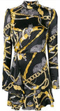 Printed Mock-Neck Mini Dress | DESIGNER INSPIRED FASHIONS