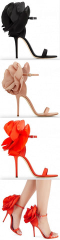Peony Sandals - Black, Nude/Pink, Red