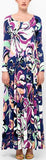 Long Floral Print Silk Dress