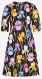 Dress in Printed Brocade
