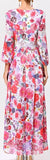 Low-Cut Floral-Print Maxi Dress