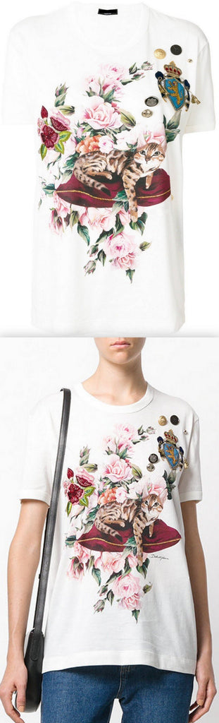 Cat Appliqu̩ T-shirt