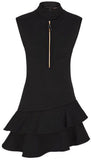 Asymmetric Wool-Blend Tiered Mini Dress, Black or Red