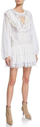 Romantic Mini Dress with Stud Embellishments