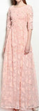 Butterfly-Embroidered Mesh Gown, Pink | DESIGNER INSPIRED FASHIONS