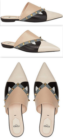 Pointed Studded Mules