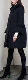 Puffer Coat with Bow, Black