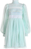 'Rhythm Spiral' Empire Dress in Mint Green - DESIGNER INSPIRED FASHIONS