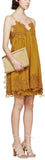 Yellow Embroidered Camisole Dress
