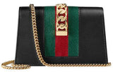 Sylvie Leather Mini Chain Bag - Black, White, Red