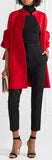 Ruffled Brushed Wool and Cashmere-Blend Cape, Red