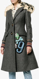 Patchwork Embellished Faux-Shearling Coat